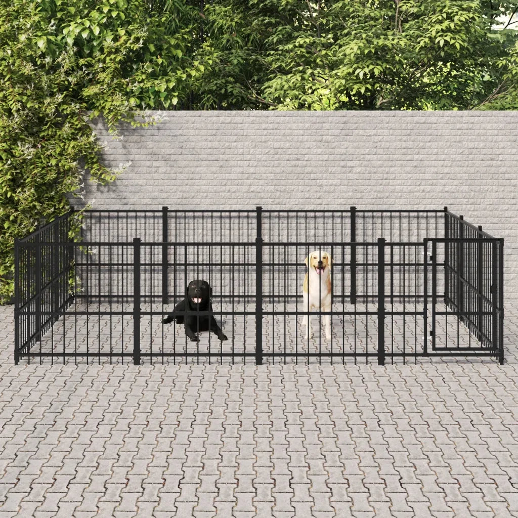 Gabbia per Cani da Esterno in Acciaio 11,58 mÂ²
