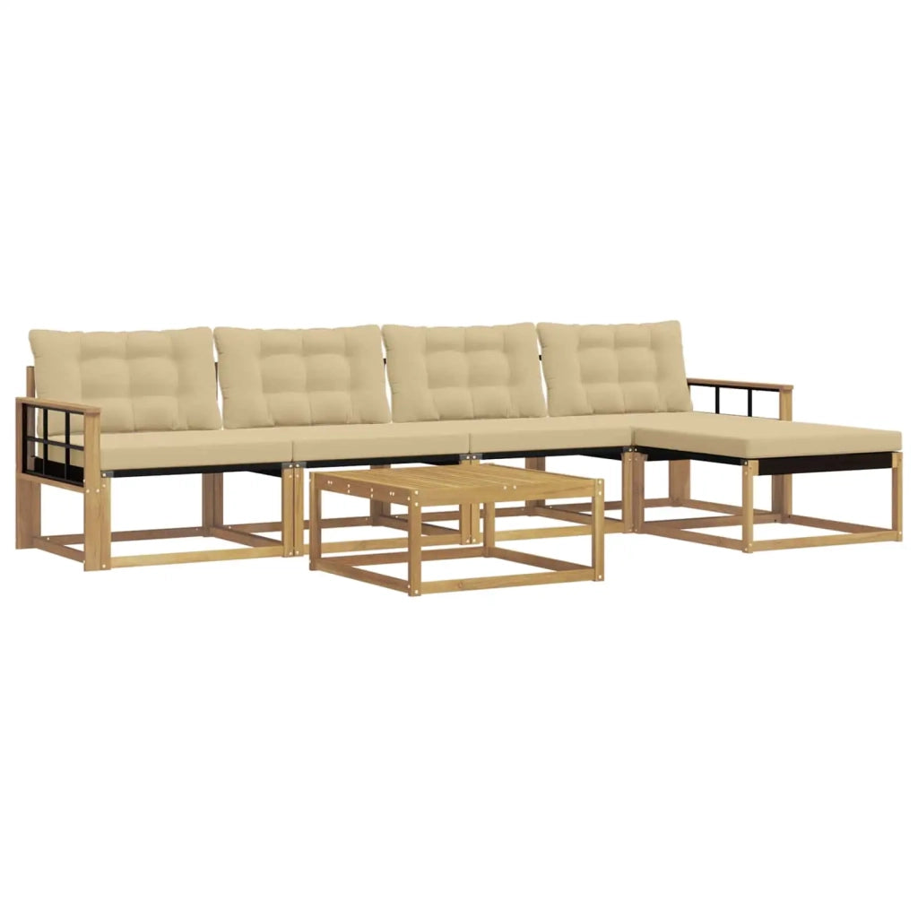 Set di divani da esterno 6 pz Bianco e Beige 3388619