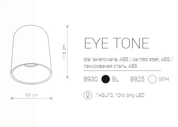 Spot soffitto LED Nowodvorski Eye Tone nero GU10 10W