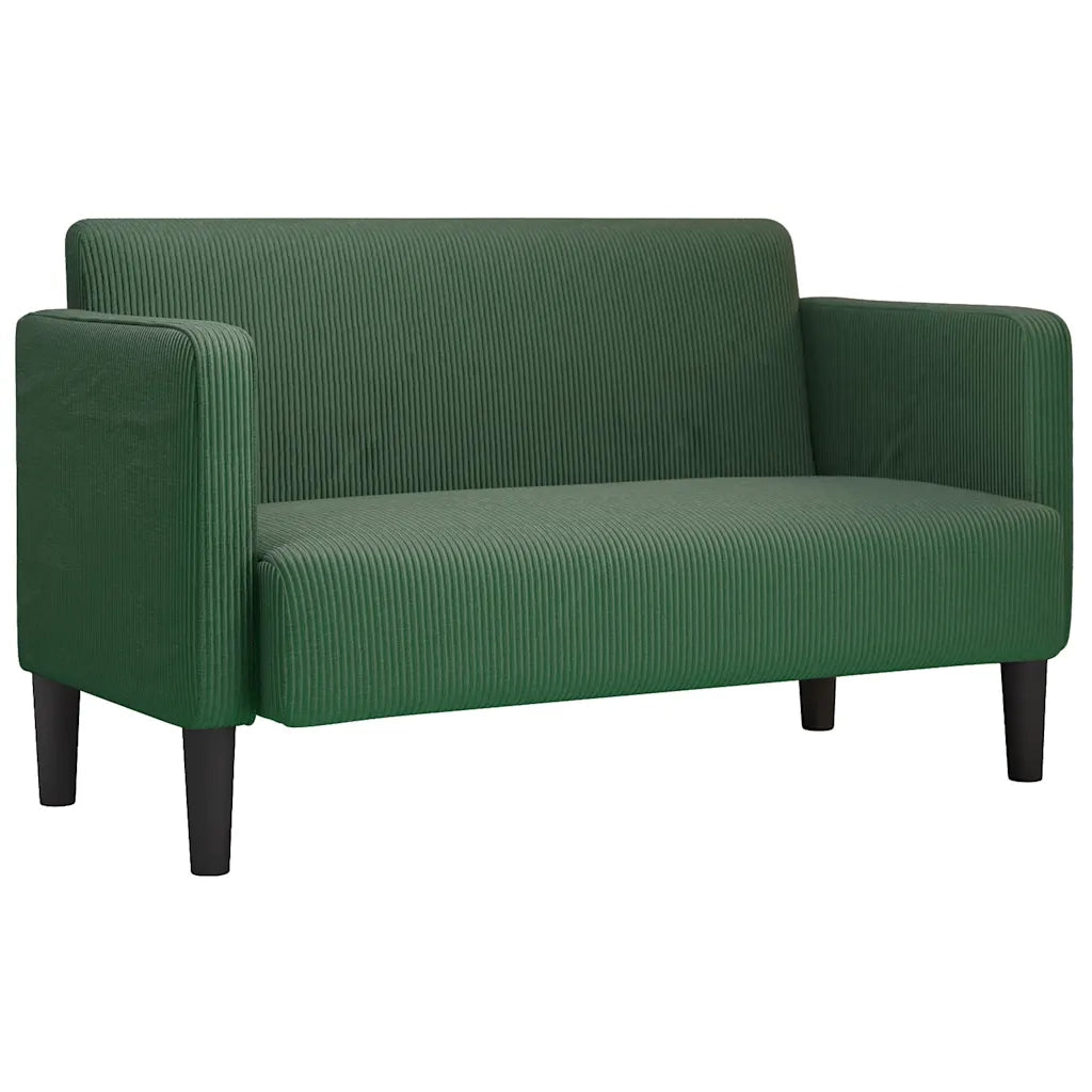 Divano Divanetto Verde Scuro 109cm Tessuto di Velluto a Coste 4100527