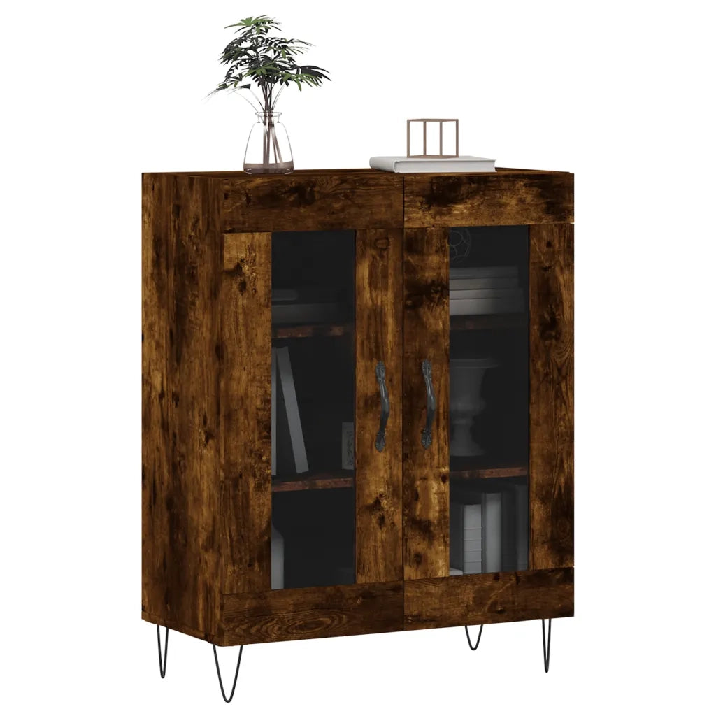 Credenza | Madia | Buffet da pranzo | Armadio da pranzo Rovere Fumo 69,5x34x90 cm in Legno Multistrato