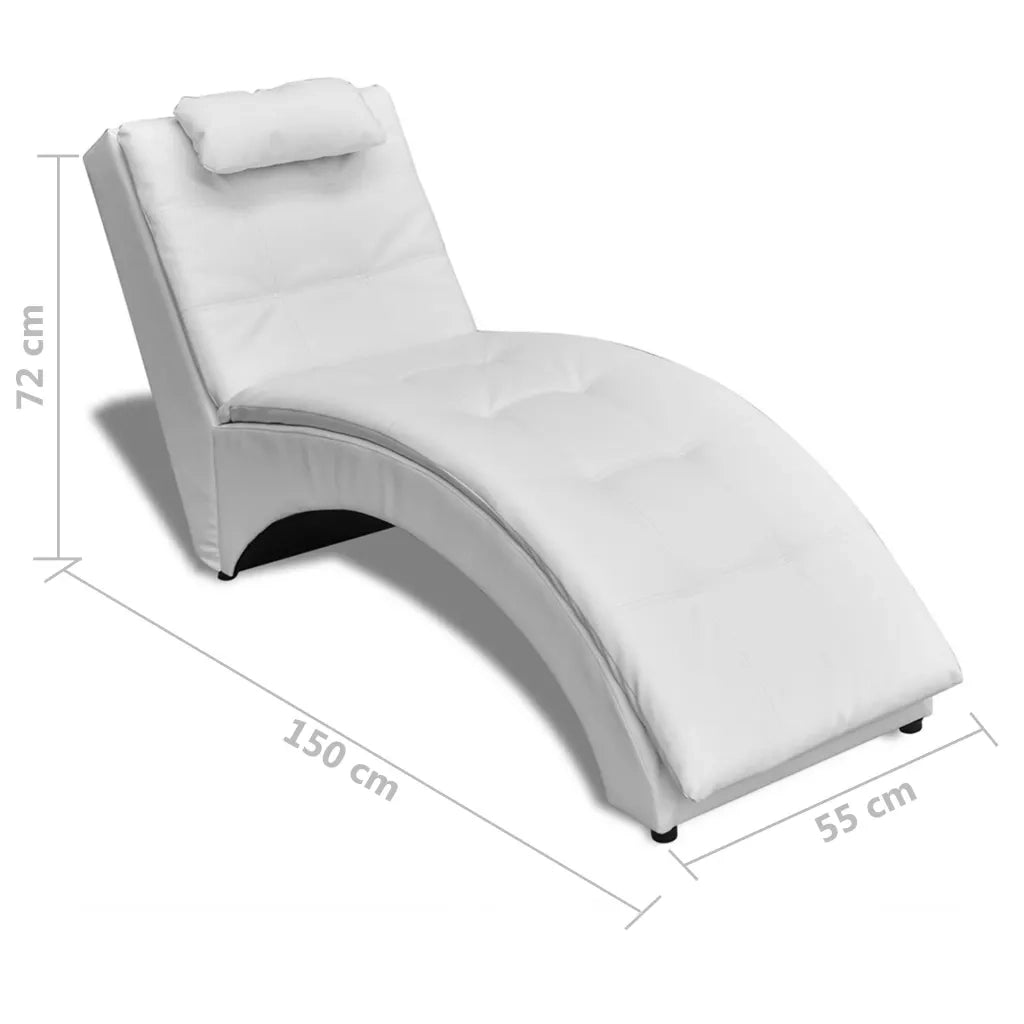 Sedia a Sdraio con Cuscino Bianca in Similpelle CFW3278016
