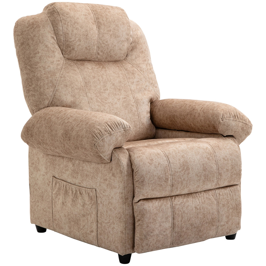 Poltrona Relax Reclinabile Manuale ¨C Xylo ¨C Tessuto Beige con Poggiapiedi