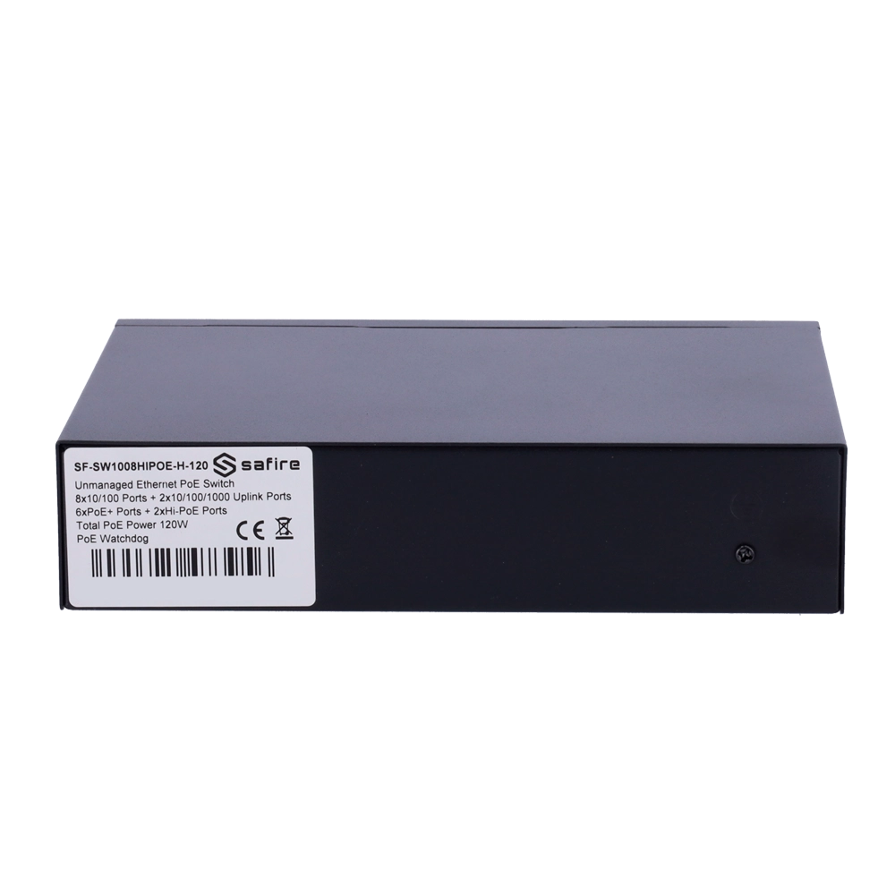 Safire Switch Hi-PoE 8 porte PoE + 2 Uplink RJ45 2x10/100/1000Mbps