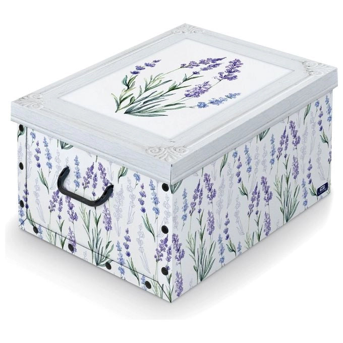 Domopak 914535 Living Scatola Portabiancheria in Cartone con Maniglie 39x50x24 cm colore Multicolore