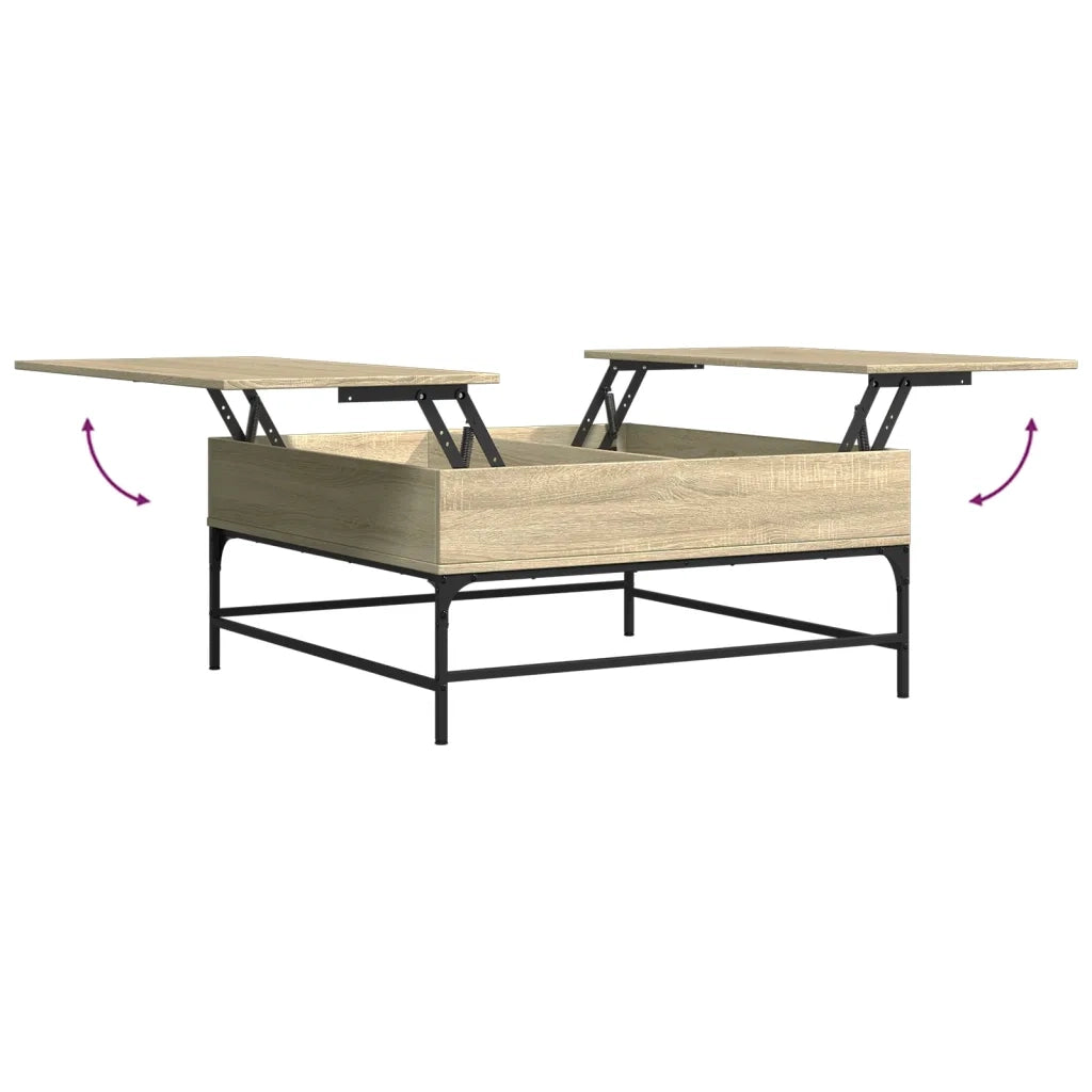 Tavolino Rovere Sonoma 95x95x45 cm Legno Multistrato e Metallo 3217065
