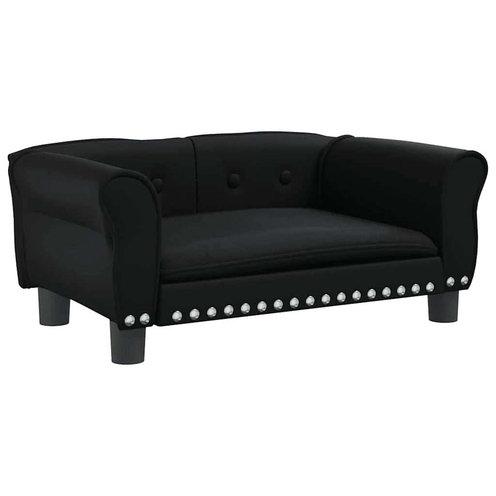 Cuccia per cani comoda cesta da divano 70 x 45 x 30 cm similpelle nera 02_0042830