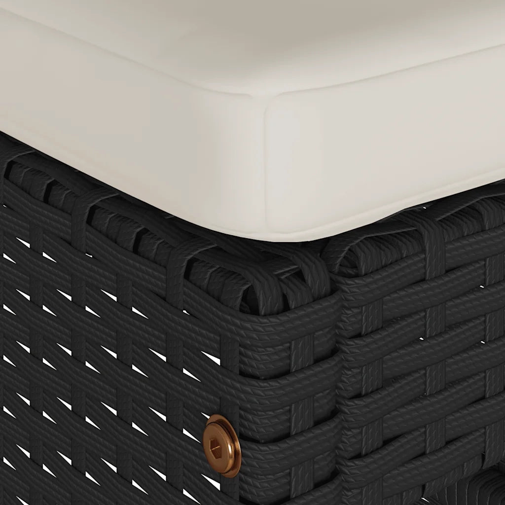 Sgabelli da Bar con Cuscini 2 pz Neri in Polyrattan CFW3794312