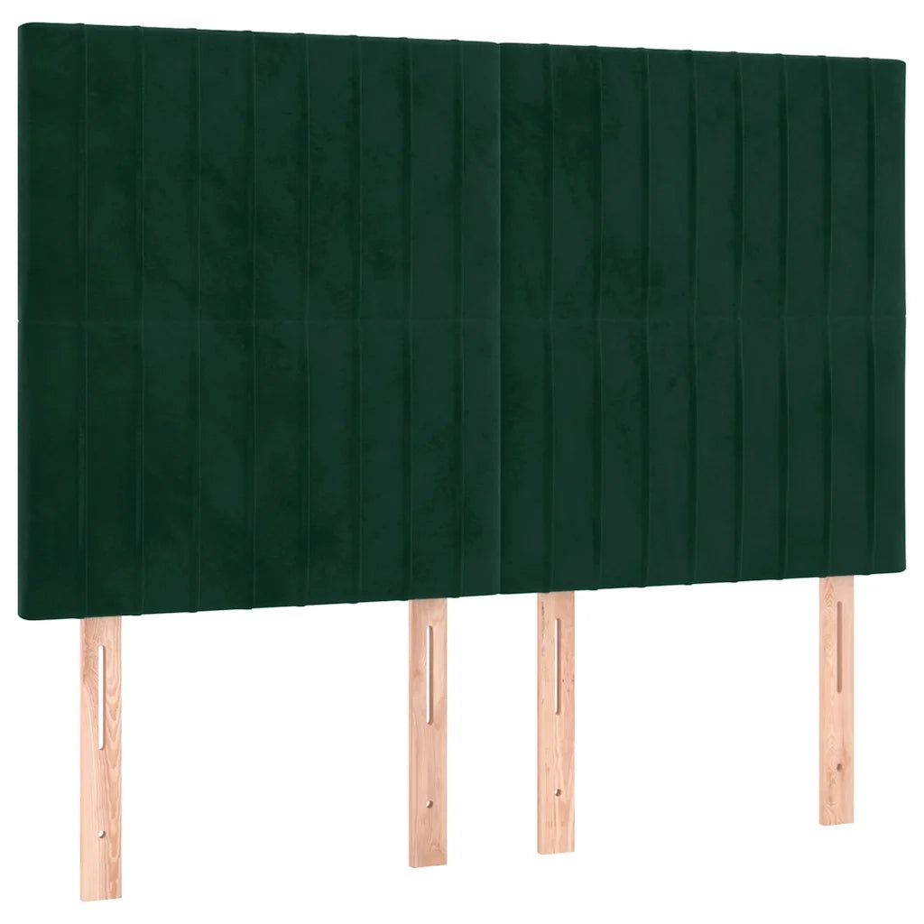 Testiere 4 pz Verde Scuro 72x5x78/88 cm in Velluto