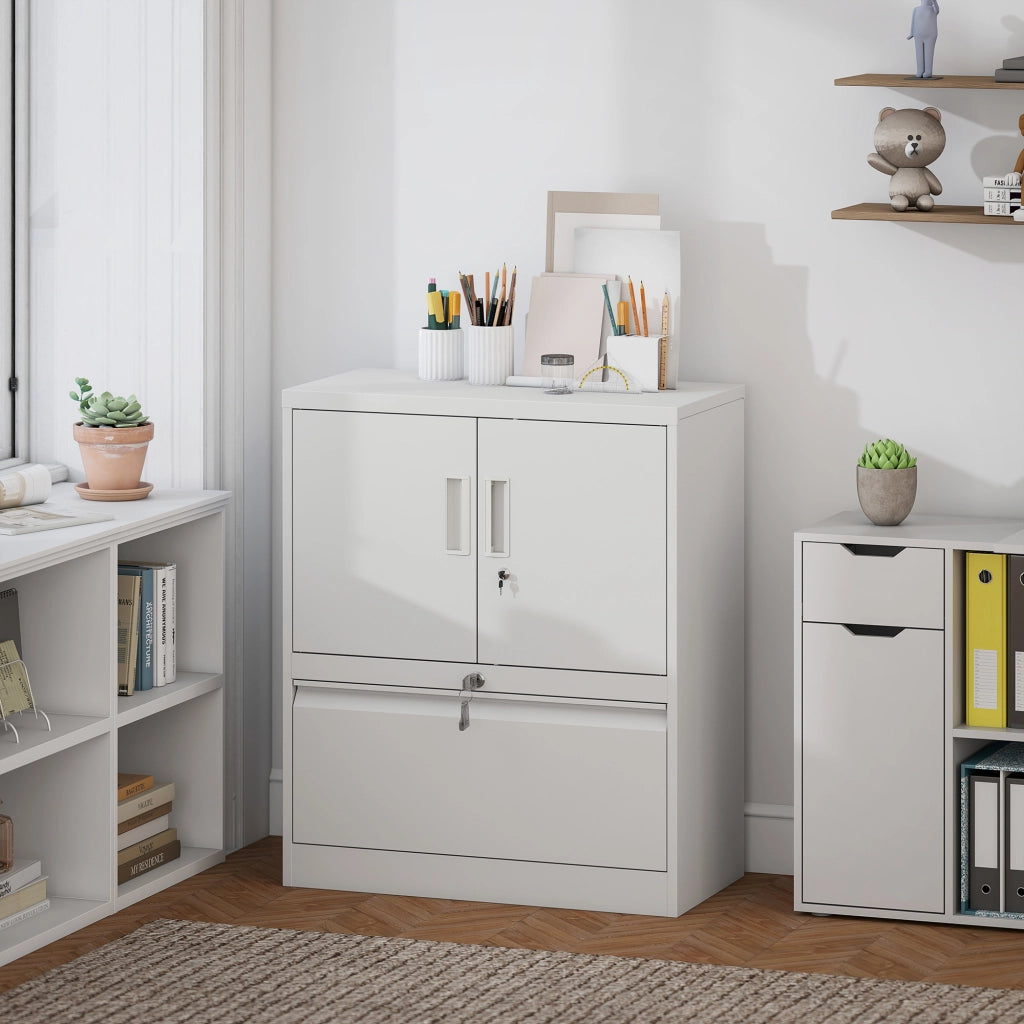 Scrivania con ante ¨C zephmum ¨C bianco 80x40x120 cm