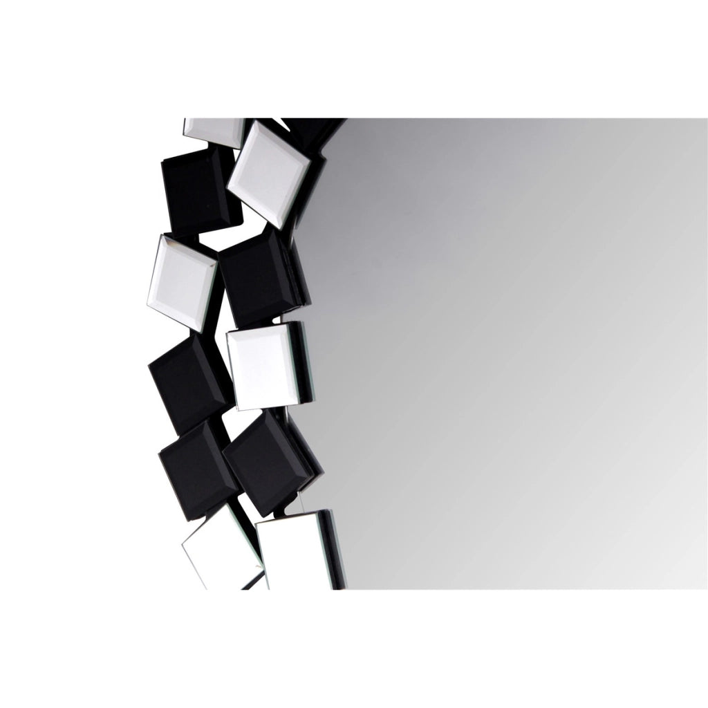 Specchio a Parete Mosaic con Cornice Effetto 3D Argento e Nero