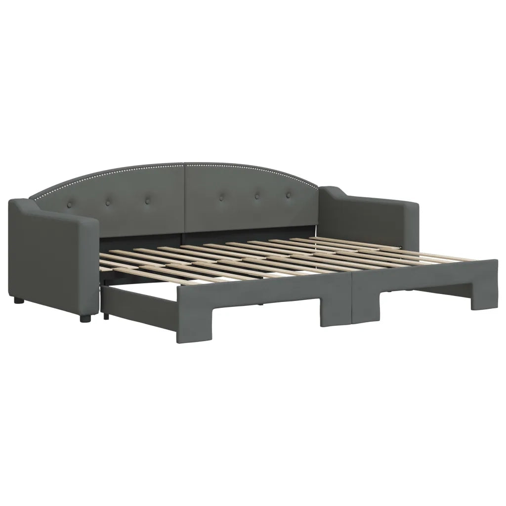 Divano Letto con Letto Estraibile Grigio Scuro 80x200 Tessuto 3197526