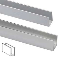 PROFILO AD U IN ALLUMINIO- - mm.10x20 mt.1 argento - 5 pezzi