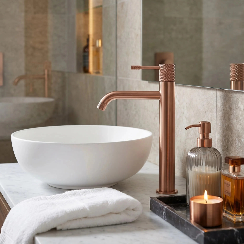 Rubinetto Da Lavabo Rea Venti Brush Copper High