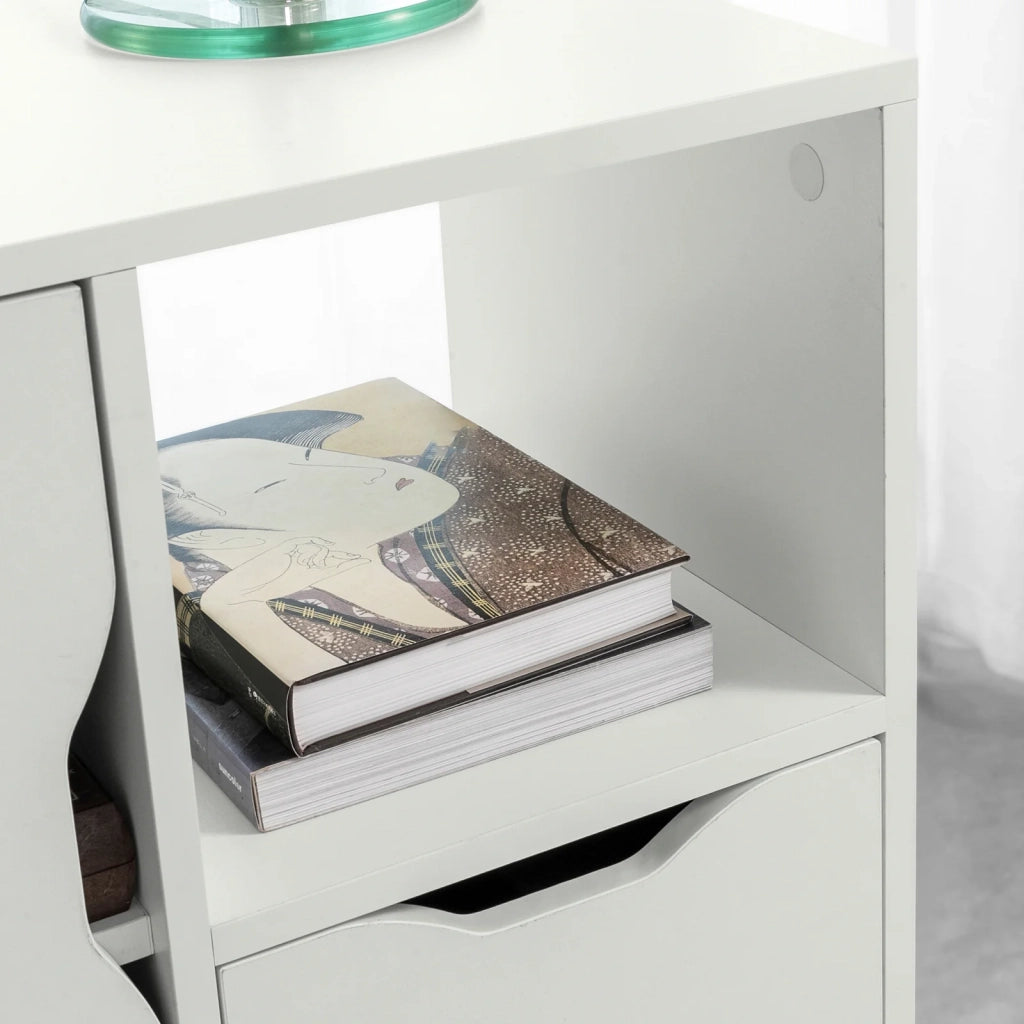 Carrello Tavolino da salotto Comodino Piccolo Comodino Bianco Comodini L60*P35*A70cm FBT105-W