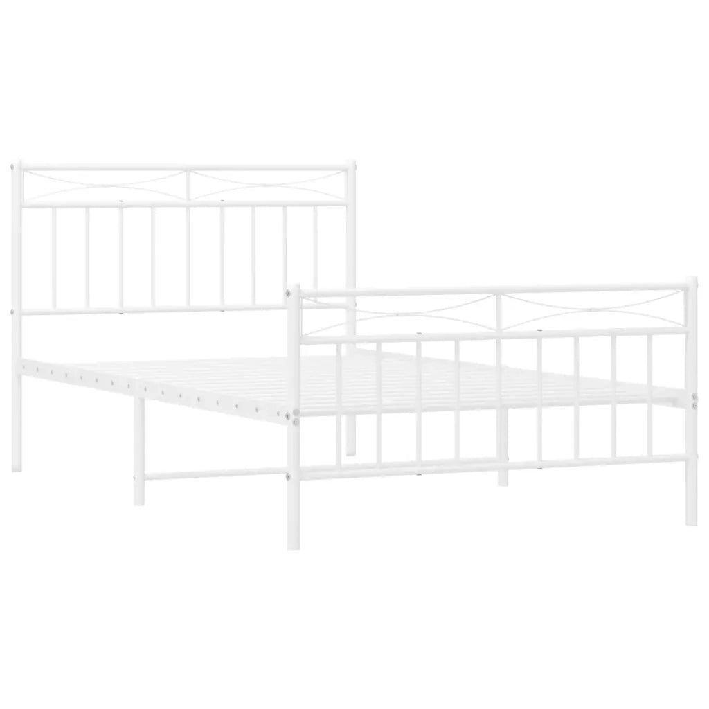 Giroletto con Testiera e Pediera Metallo Bianco 107x203 cm