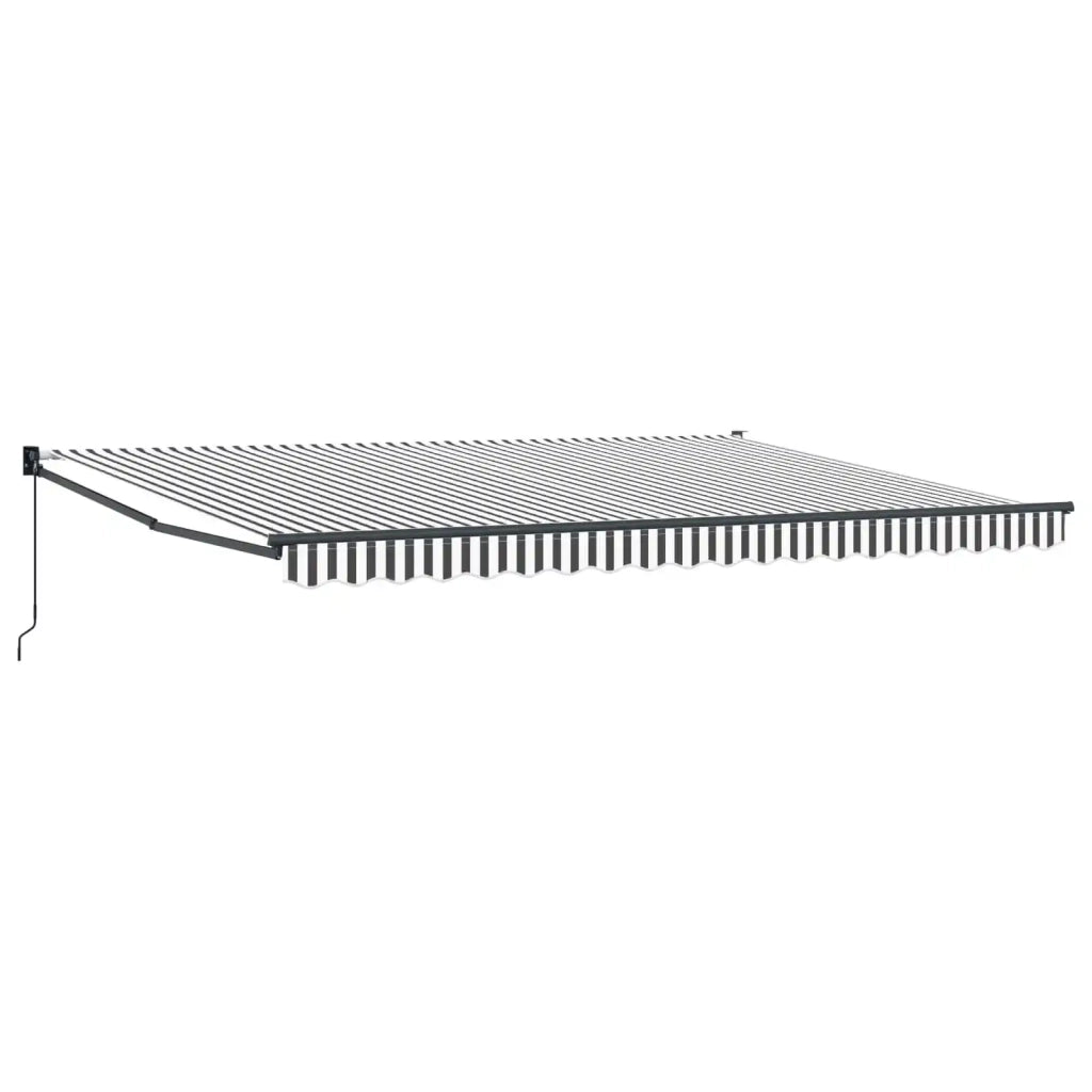 Tenda retrattile manuale Antracite e Bianco 4 x 2 m 3419082