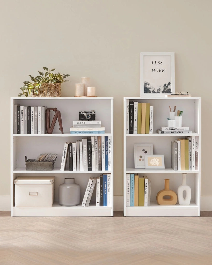 Libreria a 3 ripiani con ripiani regolabili per soggiorno cameretta ufficio bianca 40 x 24 x 93 cm bianco 12_0004191
