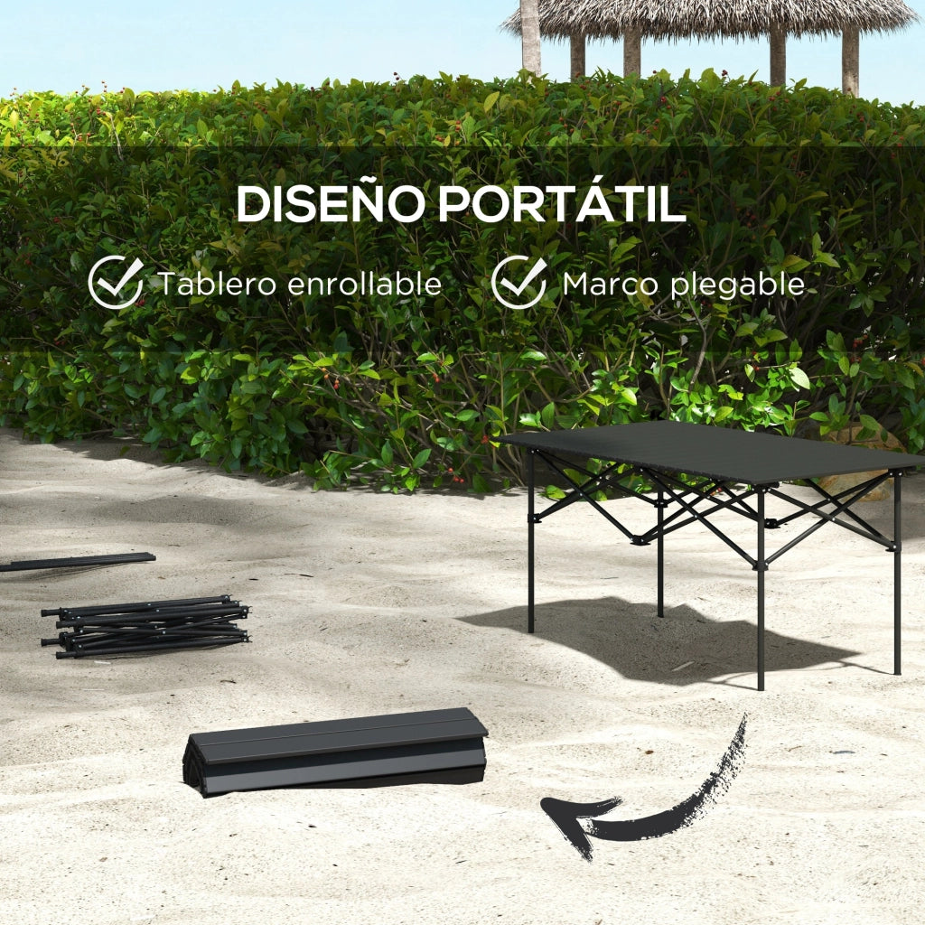 Tavolo da Picnic Pieghevole Portatile ¨C Zephmum ¨C 95x55x50 Nero