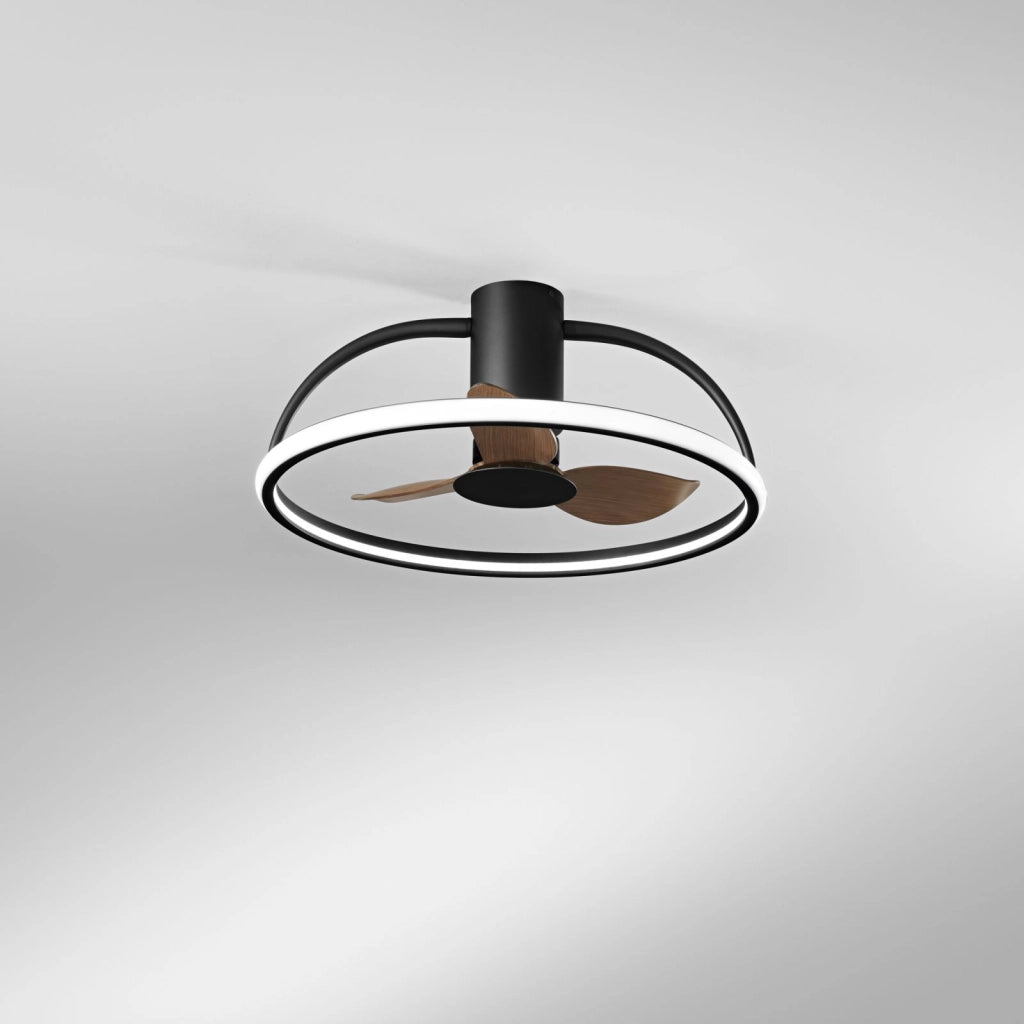 PLAFONIERA LED VENTILATORE HADLEY NERO 40W 5250LM CCT 3000-4000-6500K 60X27CM DIMMERABILE