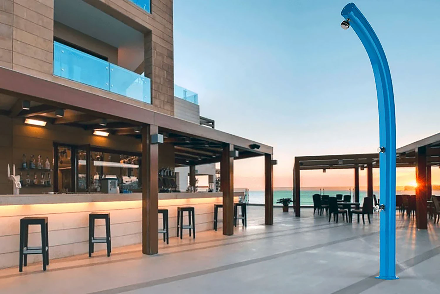 Doccia Solare da Giardino 25L Miscelatore e Lavapiedi Arkema Jolly Oro Van Gogh