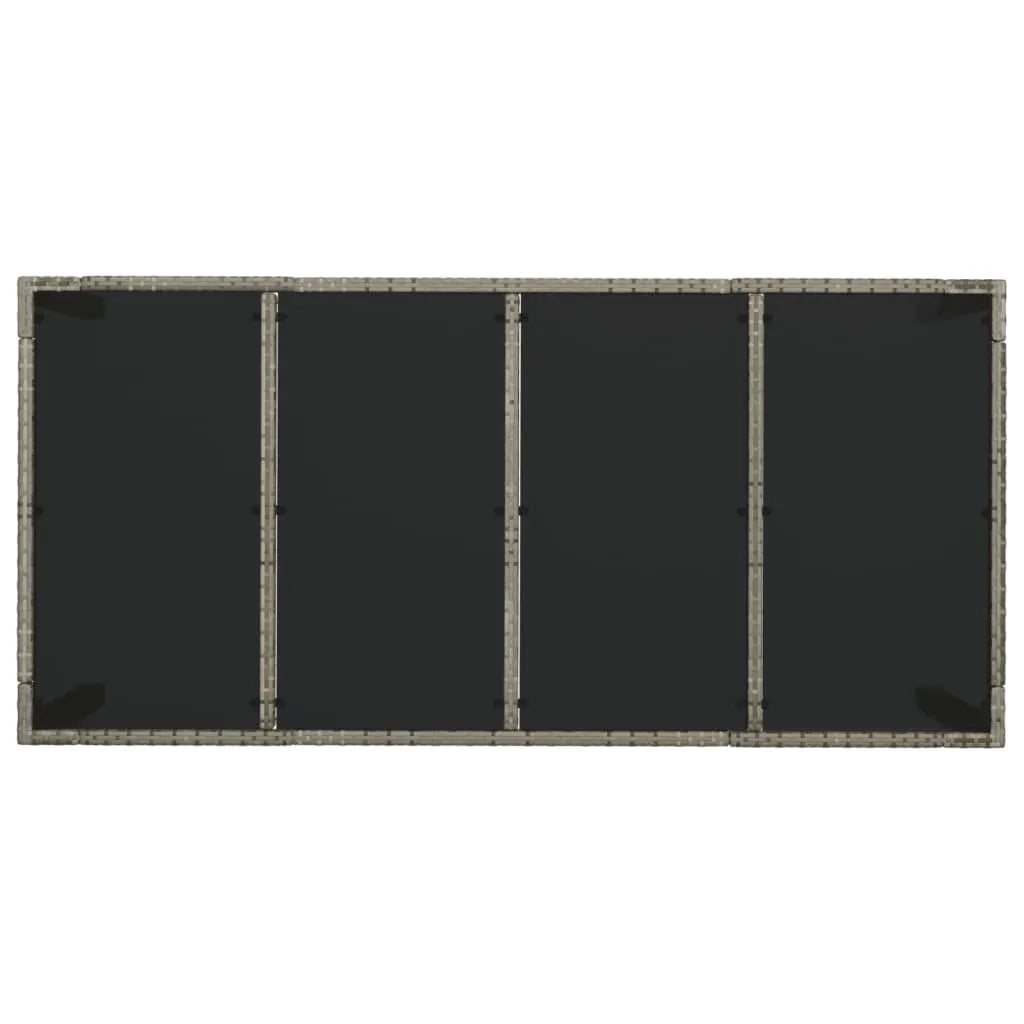 Set da Pranzo da Giardino 7 pz con Cuscini in Polyrattan Grigio