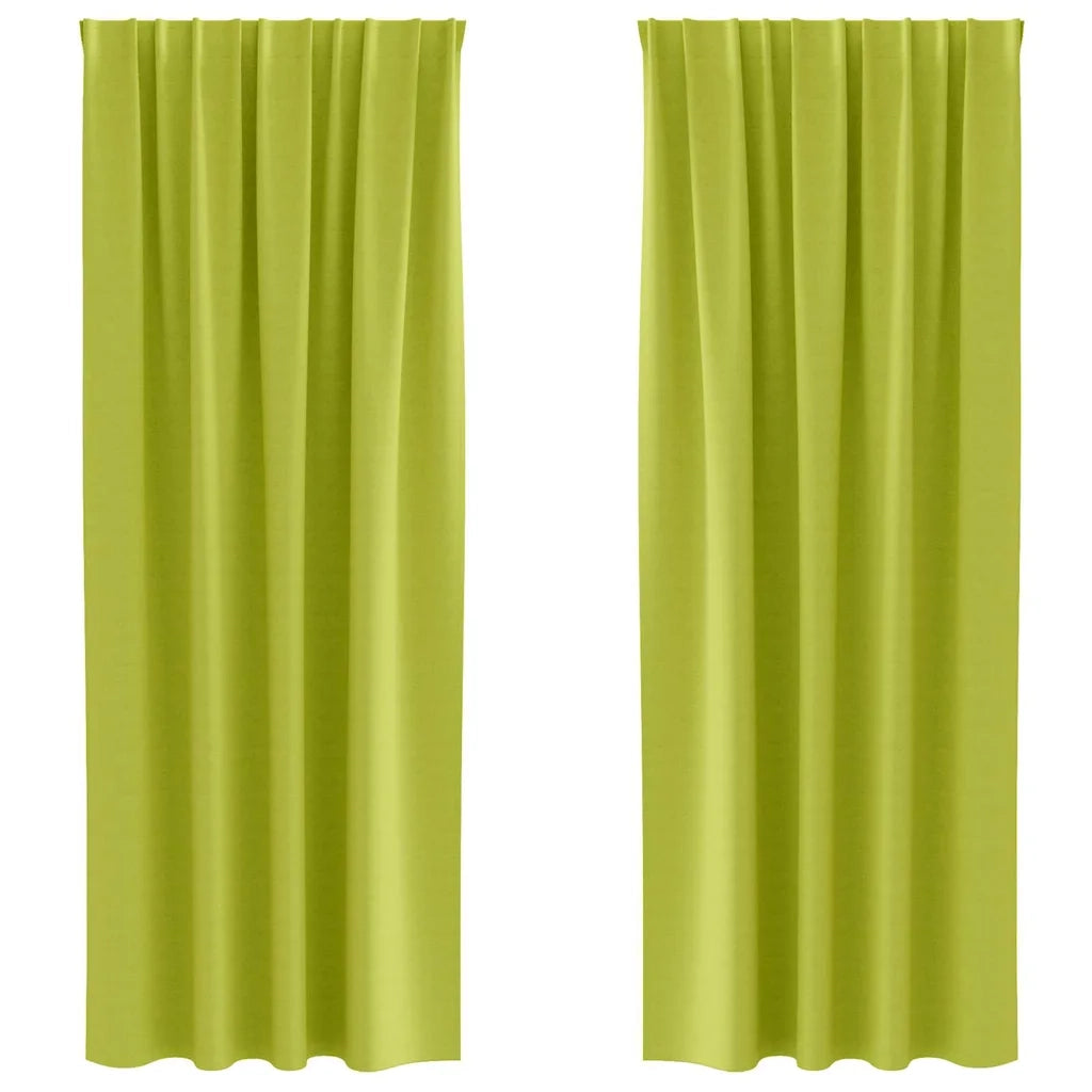 Tende Blackout con Anelli 2 pcs Verde 225 x 140 cm Poliestere 4107500