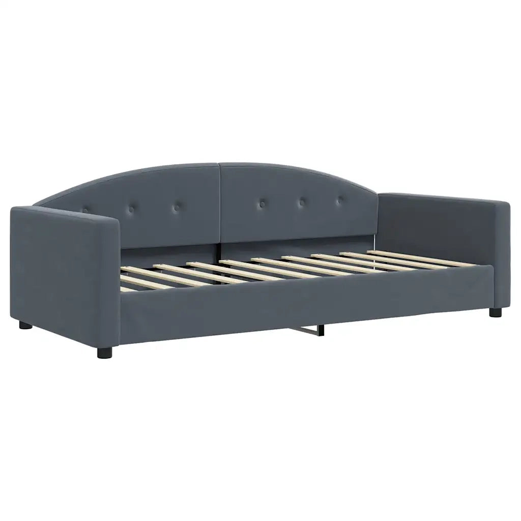 Divano Letto con Letto Estraibile-Sofa Letto-Daybed Grigio Scuro 90x190cm Velluto 898795