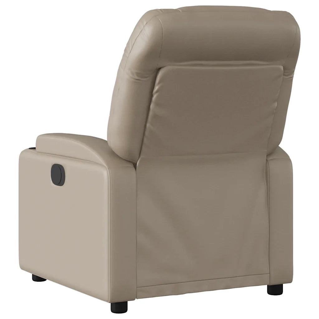 Poltrona | Sedia Relax Reclinabile Elettrica Cappuccino in Similpelle