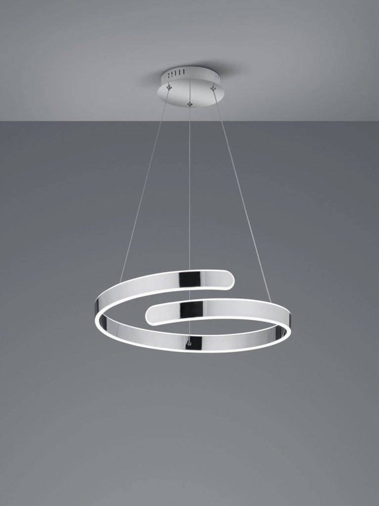 PARMA SOSPENSIONE LED 37W 4500lm, 4000K CROMO CON DIMMERAZIONE AD INTERRUTTORE D.50CM