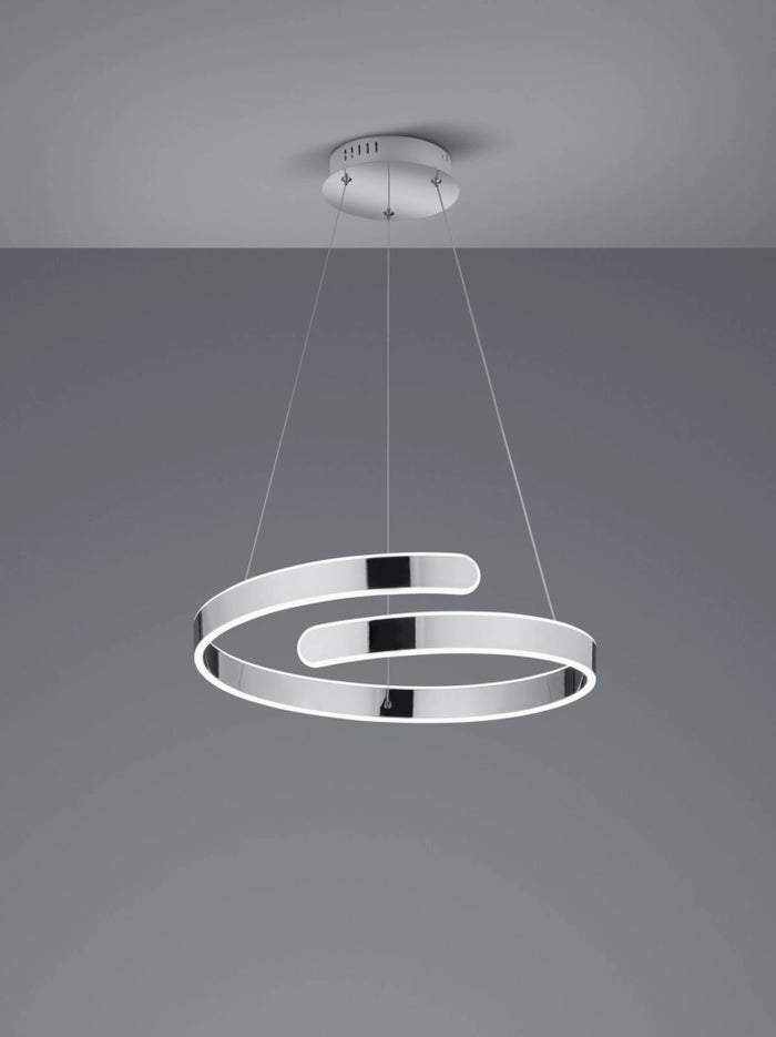 PARMA SOSPENSIONE LED 37W 4500lm, 4000K CROMO CON DIMMERAZIONE AD INTERRUTTORE D.50CM