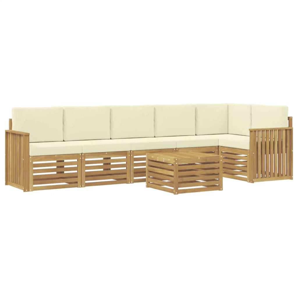 Set di divani da esterno 7 pcs Bianco e Crema 59 x 59 x 37 cm 3391950