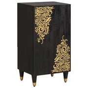 Credenza con porta-Buffet-Armadio da cucina Nero 40 x 33 x 75 cm Legno di mango massello