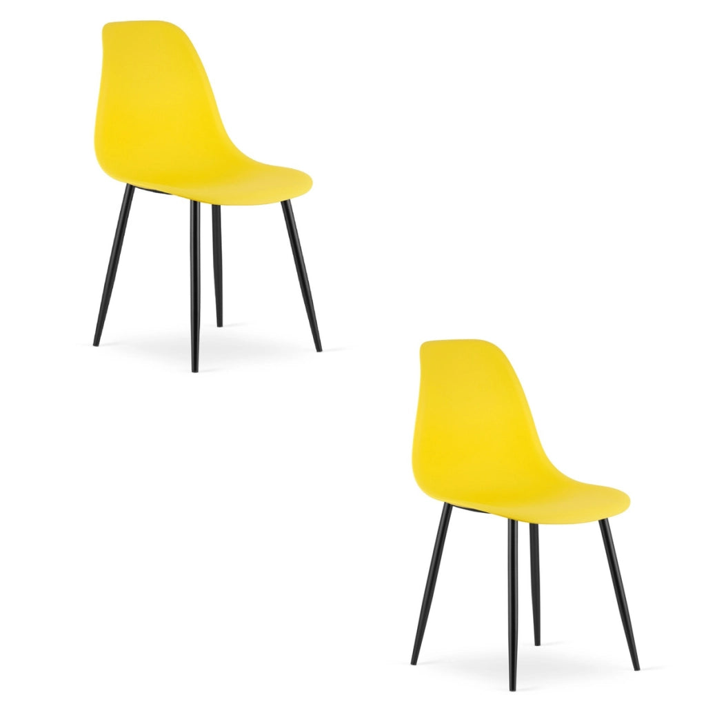 Set di 2 sedie moderne WAT in polipropilene giallo