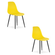 Set di 2 sedie moderne WAT in polipropilene giallo