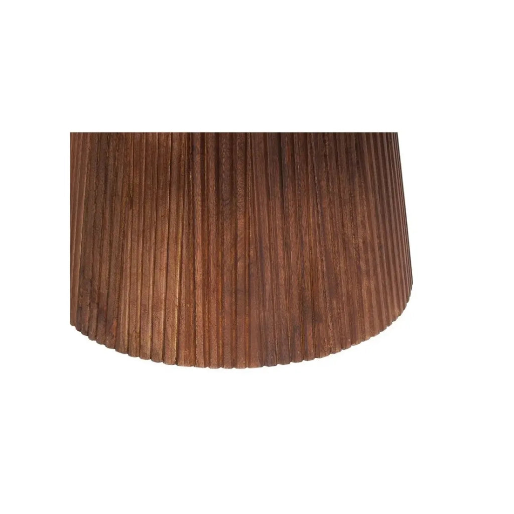 Tavolino rotondo RIMBAUD – Effetto legno marrone 80 cm