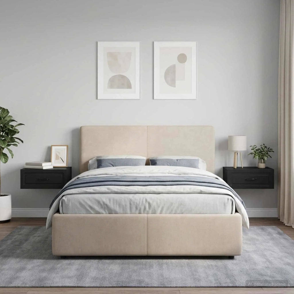 Mobiletto da notte a muro 2 pcs Nero 49 x 34,5 x 20 cm 899298