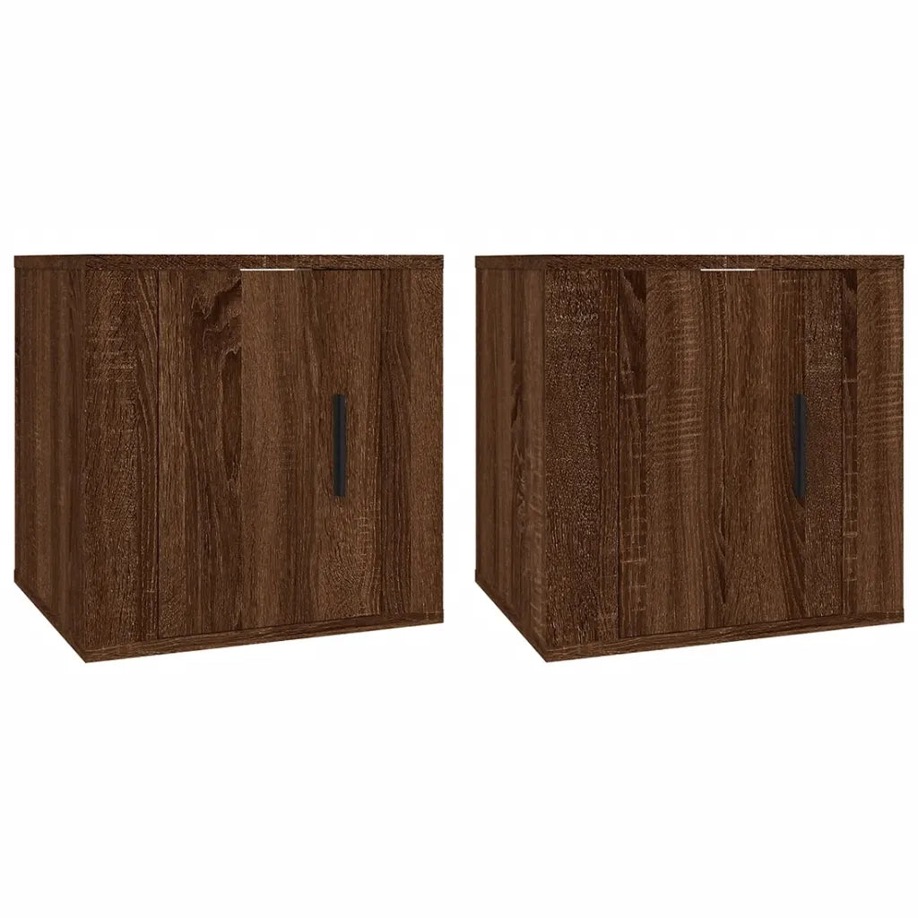 Mobili Porta TV a Parete 2 pz Rovere Marrone 40x34,5x40 cm 816655