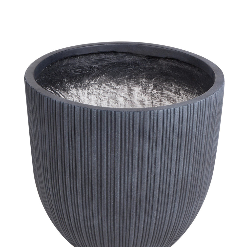 Vaso da fiori Grigio Grafite Gessato Rotondo MgO 42 x 42 x 39 cm per esterni e interni