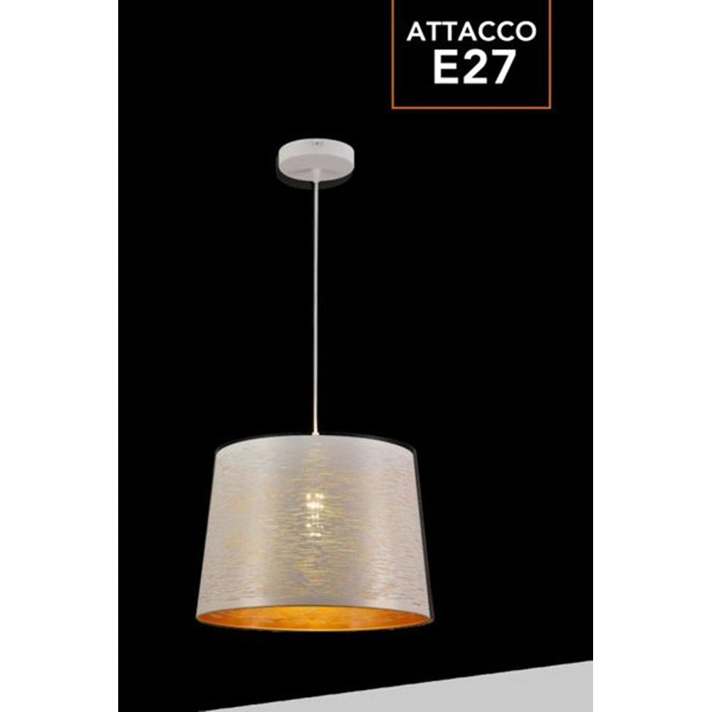 Trade Shop - Lampadario Minimal A Sospensione In Metallo Opaco Con Interno Ramato Attacco E27 Ip20 A73 -
