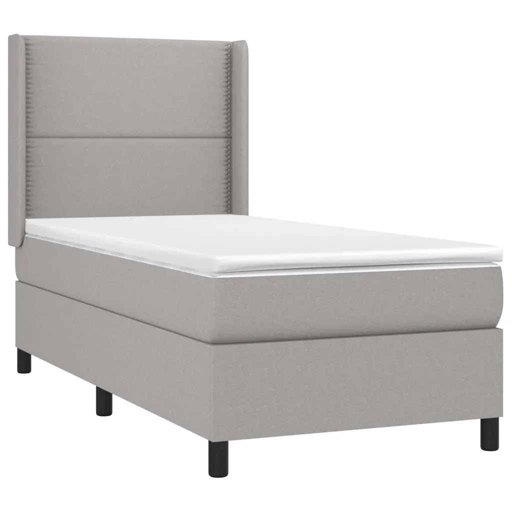 Giroletto a Molle con Materasso Grigio Chiaro 90x190 cm Tessutocod mxl 98585