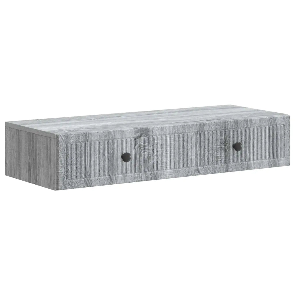 Tavolino da Parete Laterale Grigio Sonoma 87,5 x 34,5 x 17 cm 897991