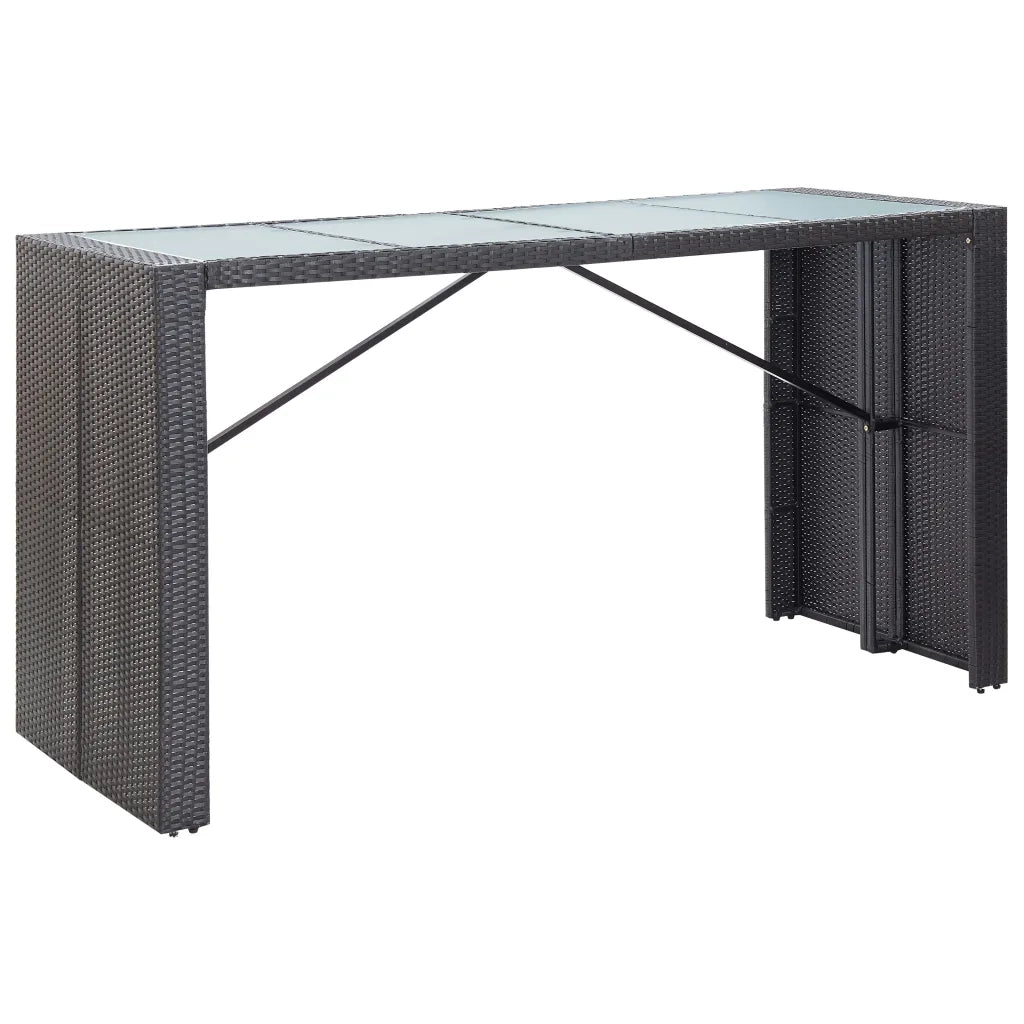 Set Bar da Giardino 9 z pz in Polyrattan Nero 49569