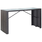 Set Bar da Giardino 9 z pz in Polyrattan Nero 49569