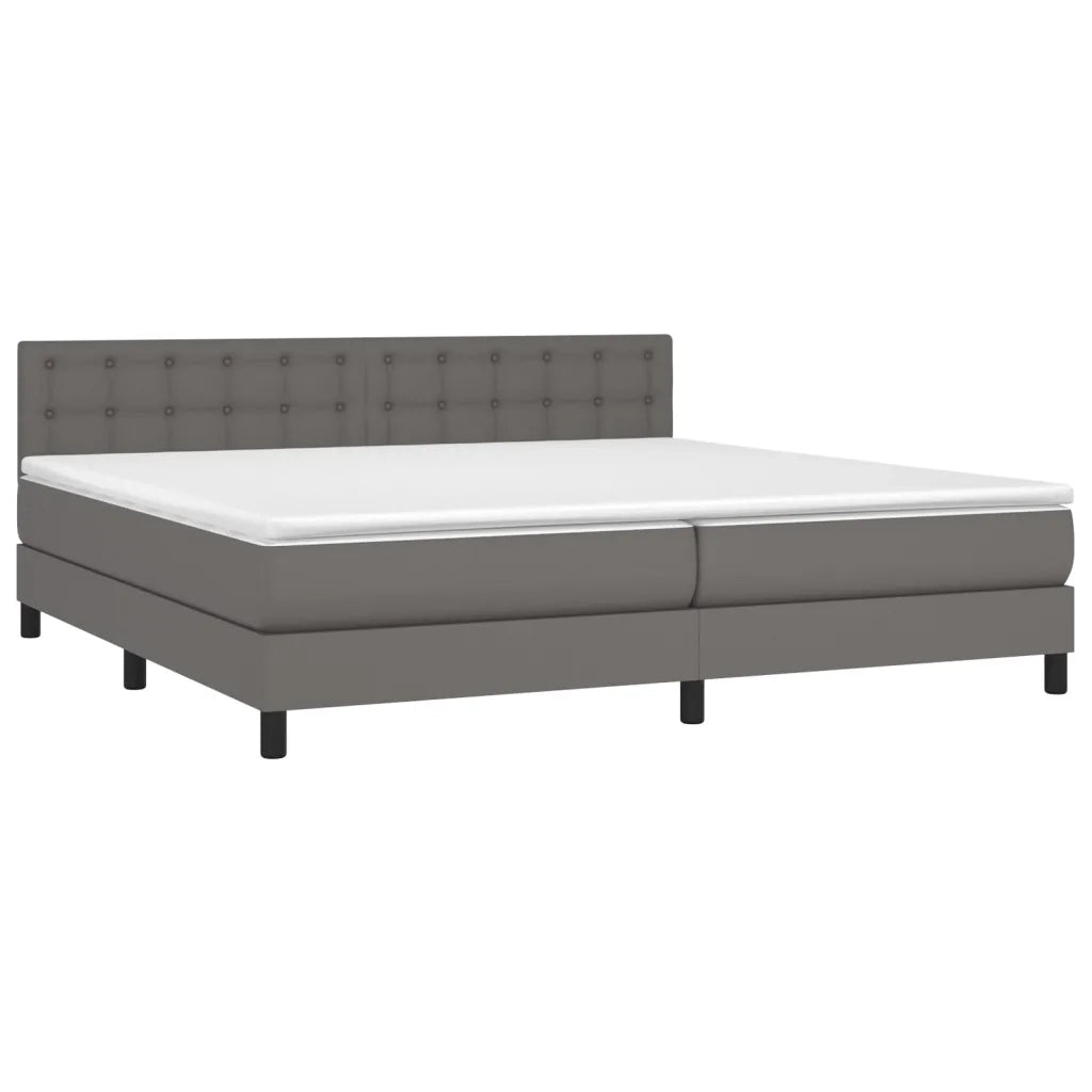 Giroletto a Molle con Materasso Grgio 200x200 cm in Similpelle 3141147