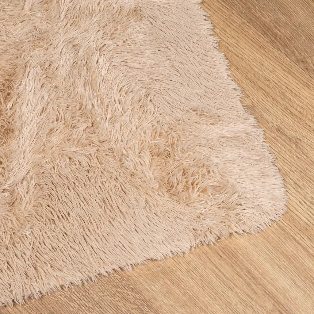 Tappeto Shaggy a Pelo Lungo NAVARRA Beige 160x160 cm poliestere