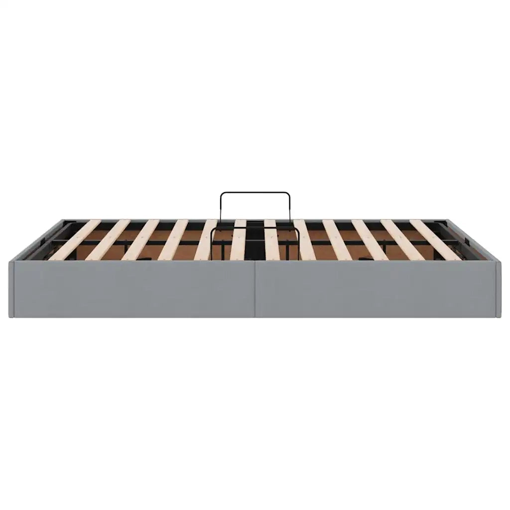 Letto con Contenitore Grigio Chiaro 135 x 190 cm Tessuto 3370046