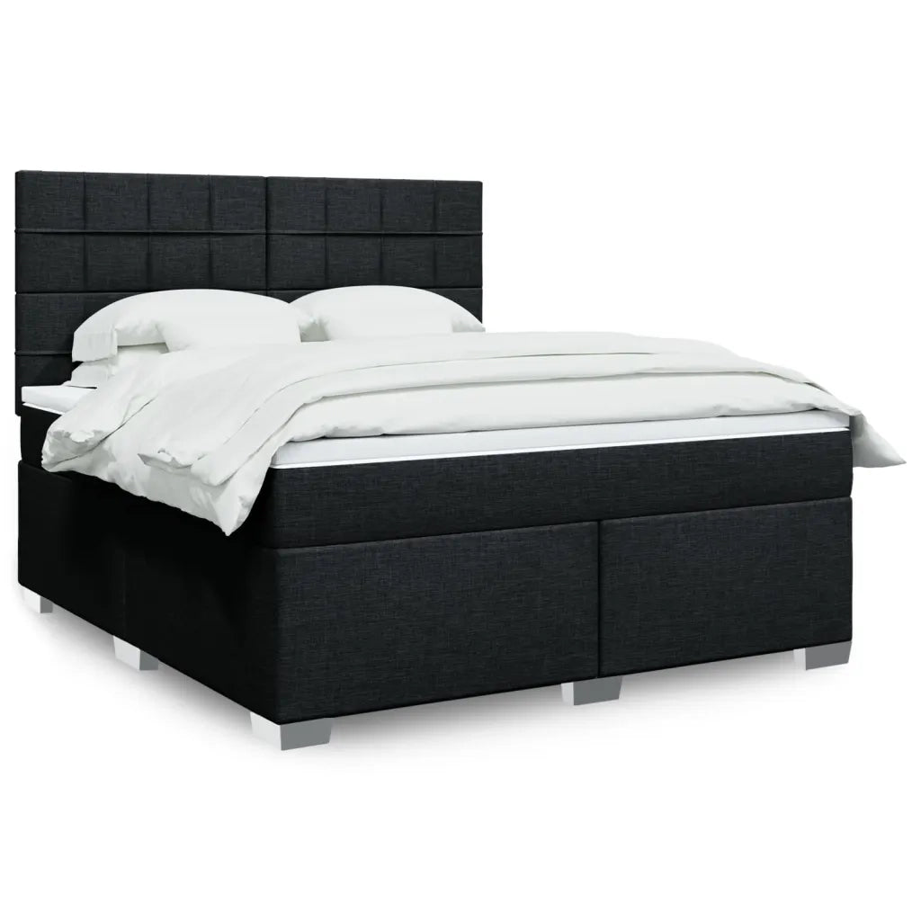 Giroletto a Molle con Materasso Nero 180x200 cm in Tessuto 3290569