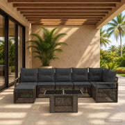 Set Divano da Giardino 8 pz Grigio e Grigio Scuro polyrattan 3437132