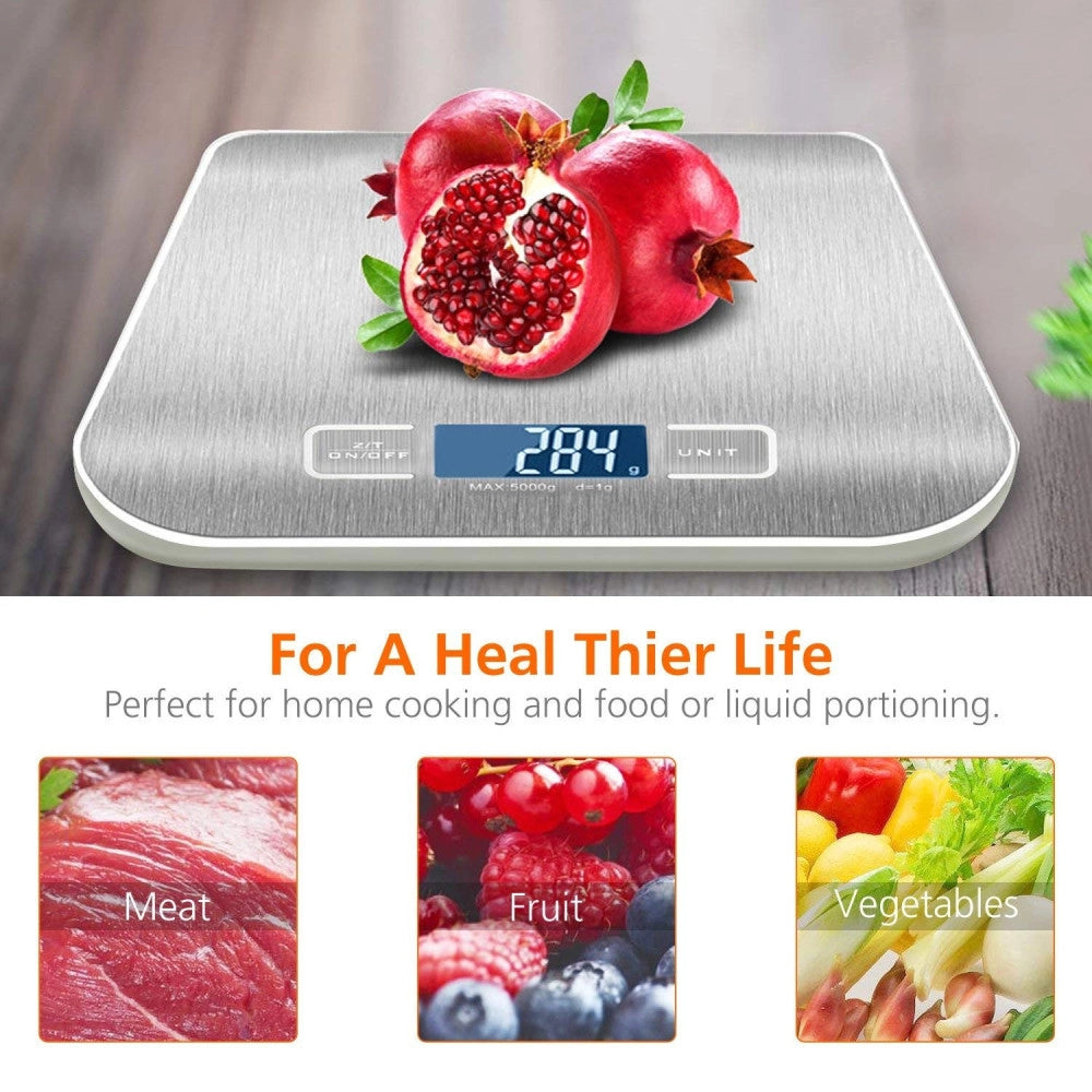 Trade Shop - Bilancia Elettronica Digitale Da Cucina Digitale In Acciaio Inossidabile Max 5kg -